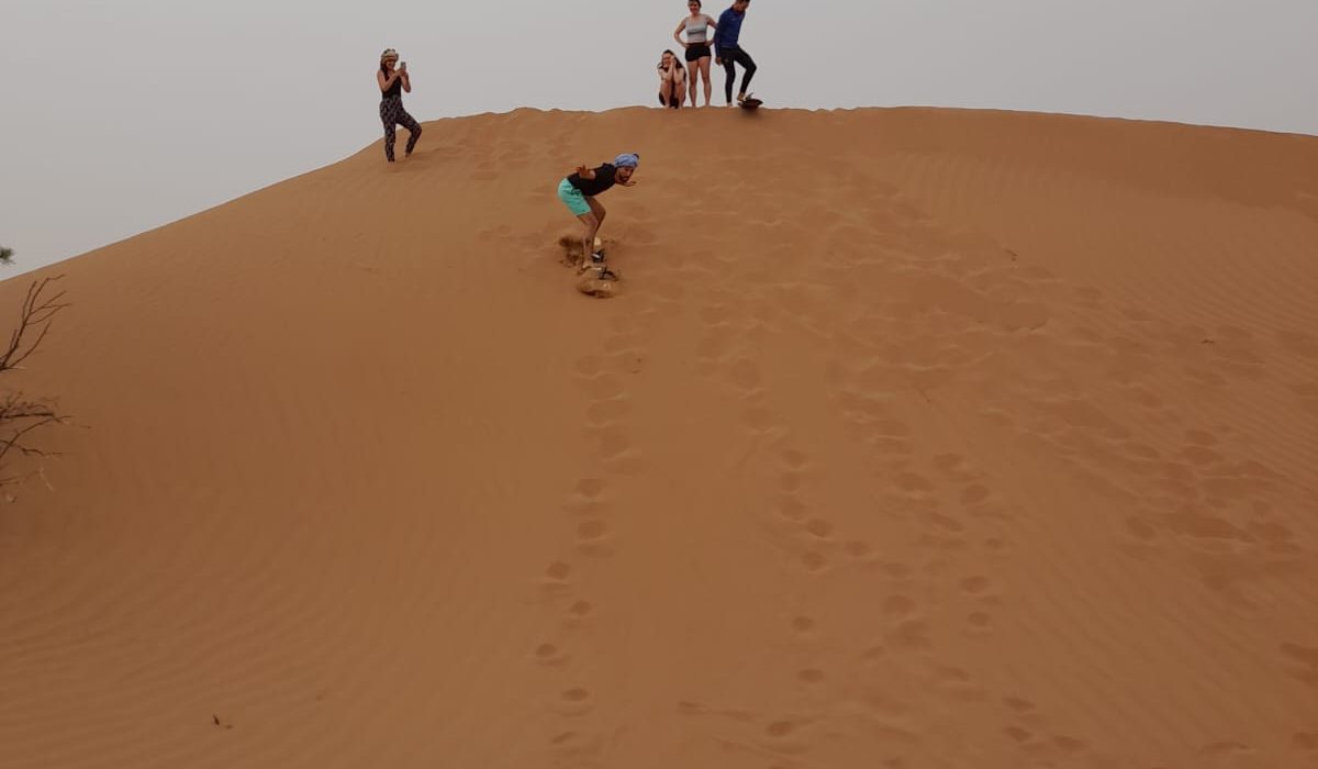Sandboarding sahara desert